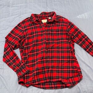 Red Plaid women’s Button-Down Shirt